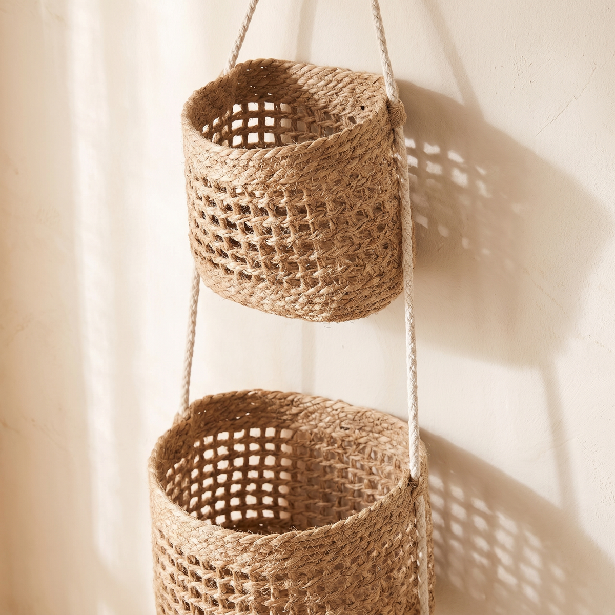 Layered Woven Wall Hanging Baskets