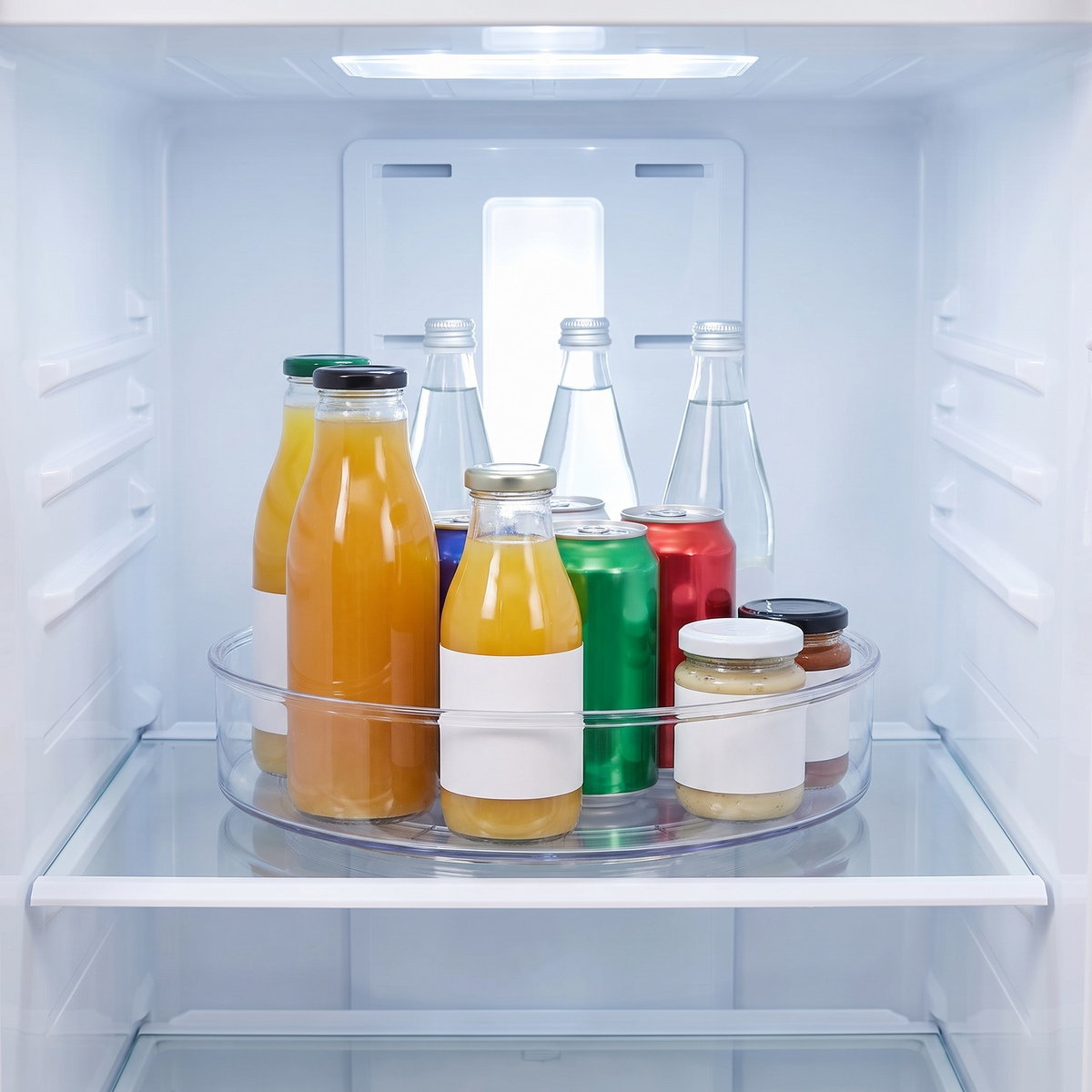 Refrigerator Rotating Drink Organizer