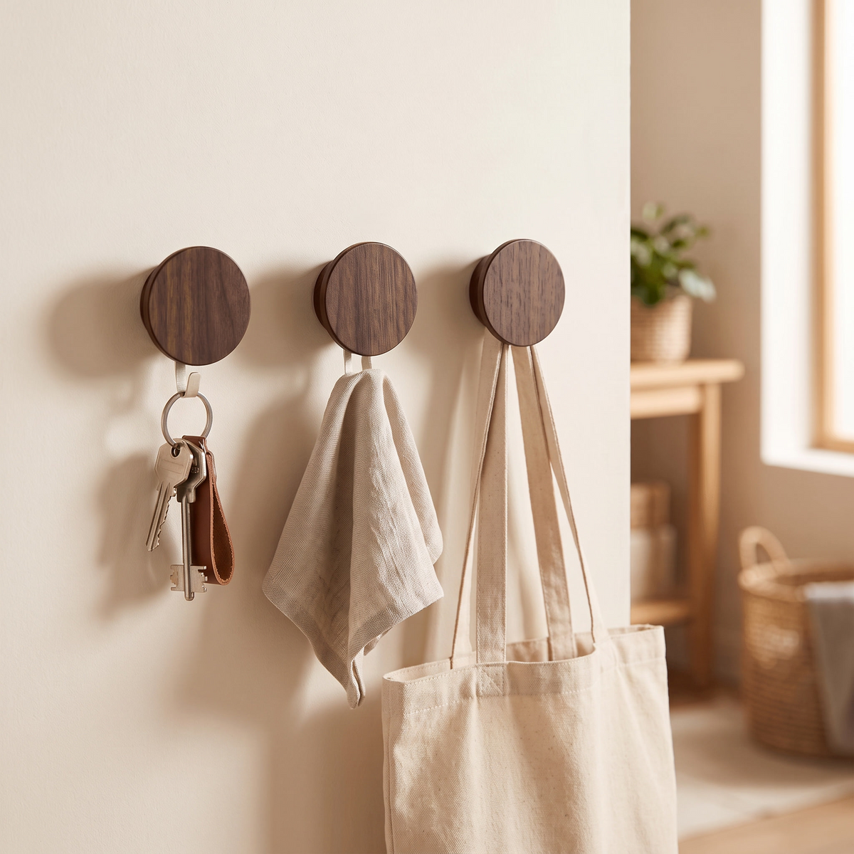 Wood Look Adhesive Wall Hooks