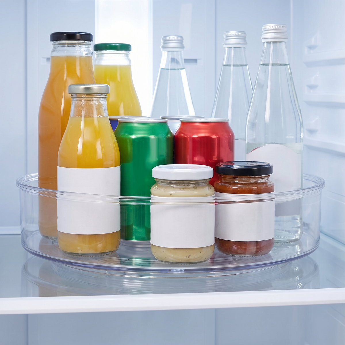 Refrigerator Rotating Drink Organizer